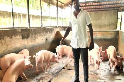 virudhachalam engineer youth success in pig farming business parents