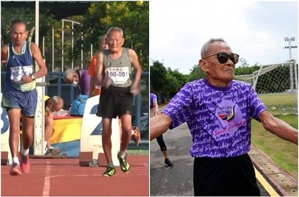102 aged men got gold medal in 100 meter running race