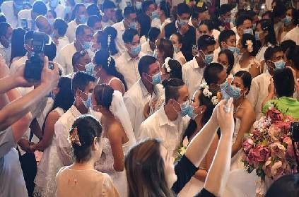 220 couples marry at the same time in philippines ahead of corona