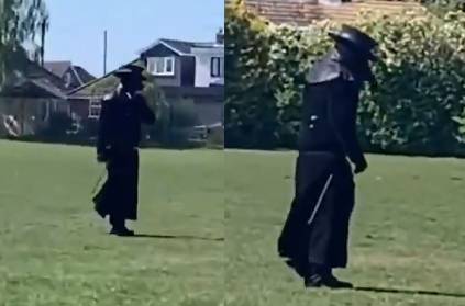 A person with creepy dress found in England