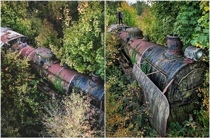 Abandoned train found deep in the British countryside