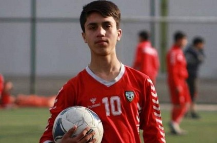 Afghan national team footballer Zaki Anwari fall from US plane