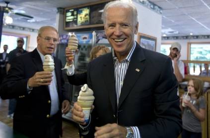 american president joe biden have ice cream as a child in public