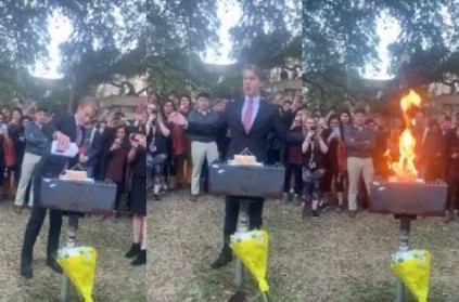 American students paying final tribute to the dead fish