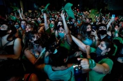 Argentina Legalizing Abortion Bill women celebrating historic moment