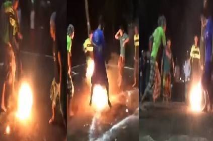 boys playing football with fire like shaolin soccer goes viral