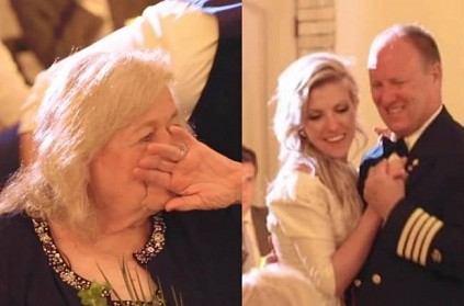 Bride suprise her grand mother by wearing her wedding gown