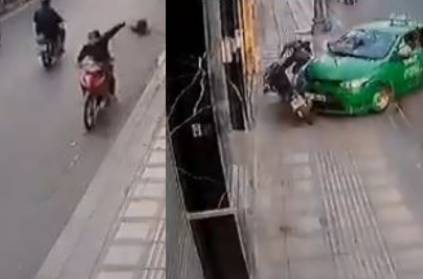 car hits robber\'s bike, video goes viral on social media