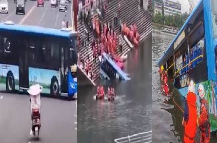 china guizhou anshun passenger bus traffic runs off bridge plunges lak