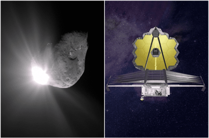 Dart strike asteroid Captured from Webb Hubble telescopes