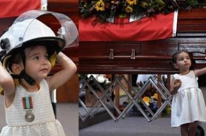 Daughter of Australian Firefighter wore his Helmet, at his funeral