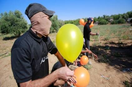 fire balloons from Palestine to southern Israel 20 places