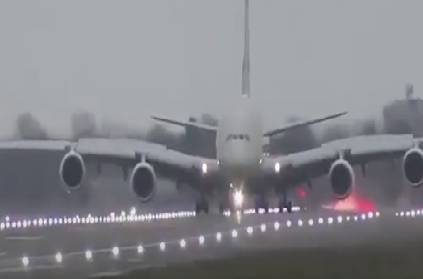 flight take a miraculous landing due to haevy winds in england