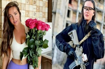 former miss ukraine anastasia lenna joined battlefied with weapon
