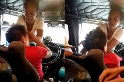 Furious wife confronts cheating husband as he drives bus