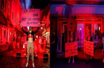 germany hamburg sex workers turn streets red protest
