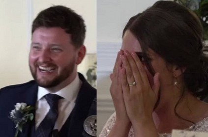 groom exposes bride secret in front of guests in wedding