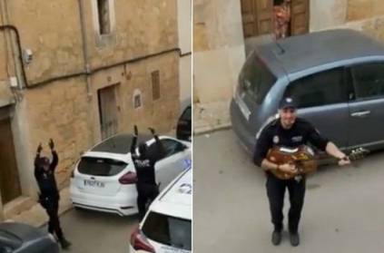 In Spain, cops are singing and entertaining people