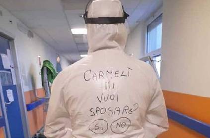 italy nurse proposes girlfriend using his covid gown viral details