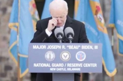 Joe Biden wipes away tears during pre-inauguration speech