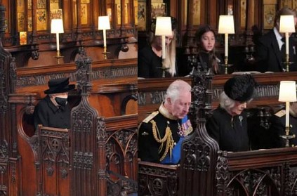 King charles sat in same place where queen sat in prince funeral
