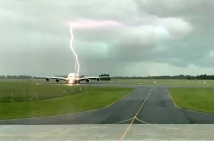 lightning nearly strikes an airplane video goes viral
