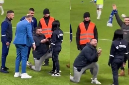 Man proposes his girl friend after a drama in football ground