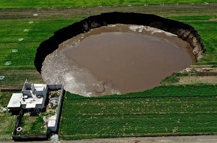 Massive sinkhole swallowing up farmland in Mexico,