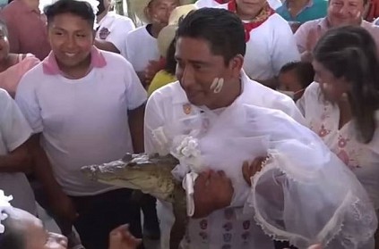Mexico mayor marries alligator wearing wedding dress