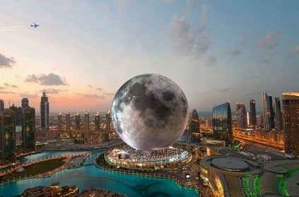 Moon shaped resort proposed in dubai at a height of 734 feet