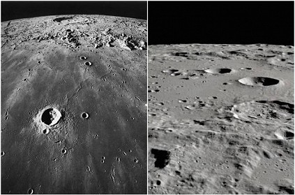New double crater seen on the moon after rocket impact