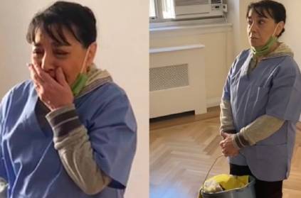newyork struggling cleaner tears up after a surprise by apartment