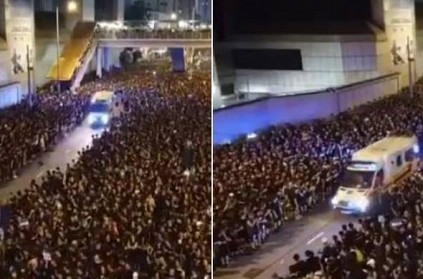 2 million protesters in Hong Kong let an ambulance go Video Goes viral