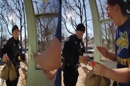 america police officer deliver food after arresting delivery boy