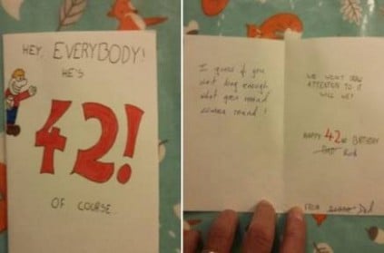 Dad keeps sons birthday card for 28 years does hilarious revenge