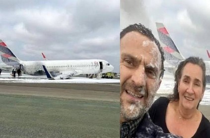 plane hits fire truck in Peru survived couple selfie
