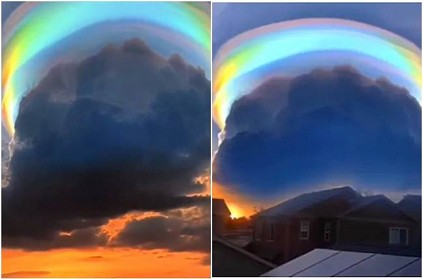 Rare rainbow scarf cloud spotted in China video goes viral