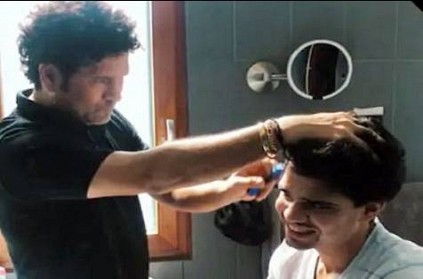 Sachin Tendulkar haircut for his son Arjun - viral video