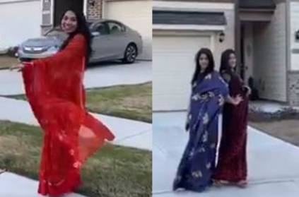 saree challenge goes viral on social media during corona lockdown