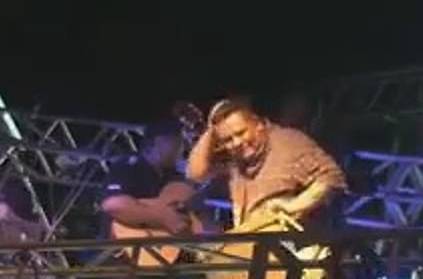 singer is hit in the head by collapsing stage in argentina