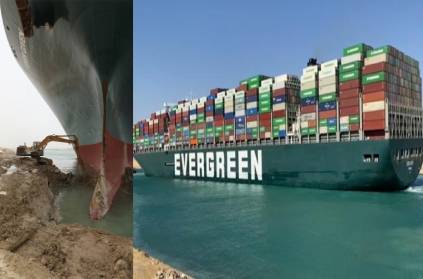 Suez Canal Evergreen ship is now floating in the water