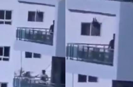 Terrifying video of Child swing in 8 th floor above 80 ft