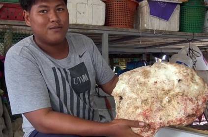thailand fisherman founds lump of whale vomit worth £210,000