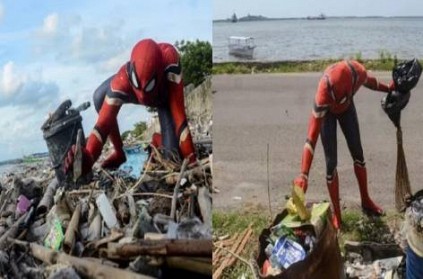 The Man who dumps garbage in the role of Spider-Man