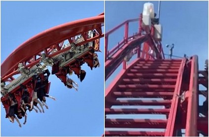 theme park guests had to climb down a roller coaster