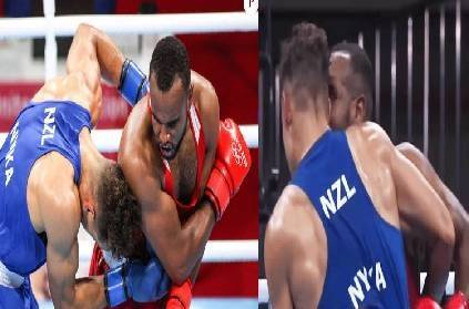 tokyo olympics boxing youness baalla attempts bite details