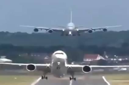 two flights take off and land at the same time video goes viral