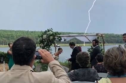 US groom makes joke of year 2020 immediately lightning strikes