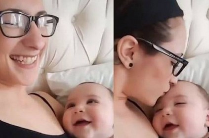 Video : Baby won\'t take eyes off mom for even a second