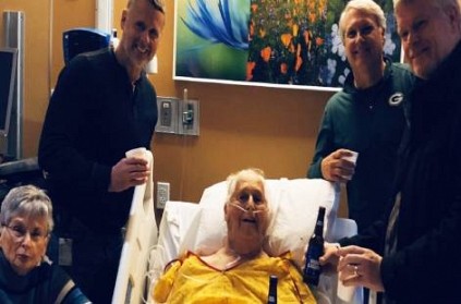 Viral Pic Grandfathers Last Beer With Sons In Hospital Bed